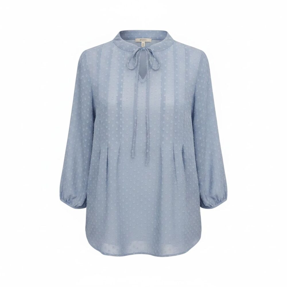 Charming Charlie Shear Gray Blouse sz S